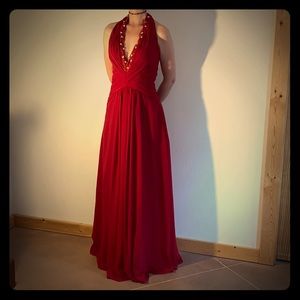 Red formal gown